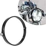 HUVNEXA Aluminiowe pierścienie reflektorów motocyklowych 5,75 7 cali, dla większości modeli rowerów Pierścień ozdobny reflektora(Silver headlight 1circle)