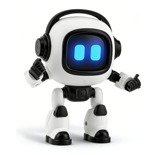 Pomya Interactive Talking Robot, AI Companion with Dynamic Blue Eyes, Real Time Emotion Response, Role Switching, English Chinese Bilingual Learning, Rechargeable Built in Battery