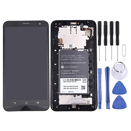 Riparazione del Telefono Mobile i Pezzi di Ricambio Schermo Completo e digitalizzatore LCD con Cornice for ASUS Zenfone 2 Laser / ZE601KL (Nero) (Colore : Nero)