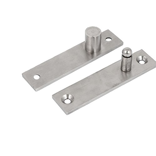 Sourcingmap 105mm Long Hardware Stainless Steel Pivot Door Hinge Silver Tone for Furniture - Image 2