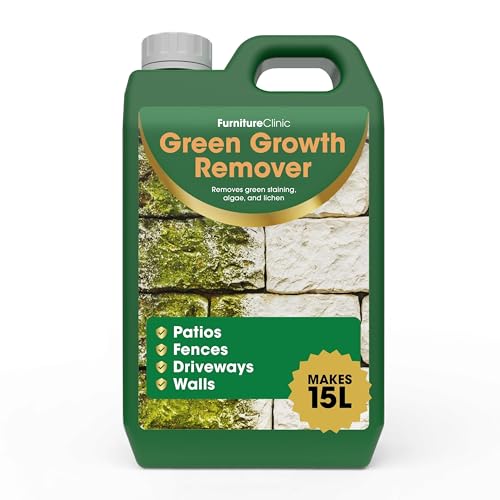 Patio Cleaner (2.5L) Concentrate Makes 15L - Removes Green Staining & Algae - Great for Patios and Decking Driveways and Roofs - Green Growth Remover