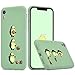 Idocolors Funda Compatible con iPhone 7 Plus/8 Plus Silicona Líquida Microfibra Forro de Cojín TPU Gel Case Anti-Choque Aguacate Protección Carcasa - Verde
