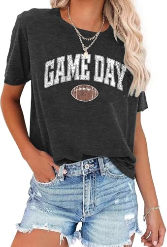 Game Day Shirts Women Football Shirt Cute Graphic Tshirt Casual Short Sleeve Sunday Tee Tops3
