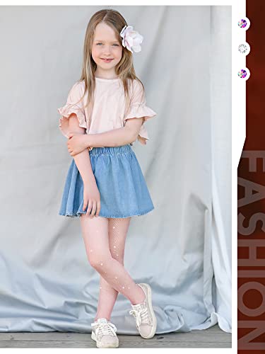 Geyoga 6 Pcs Girls Bling Tights Kids Fishnet Stockings Girl Glitter Mesh Tights Rhinestone Hollow out Pantyhose2