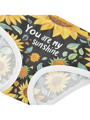 ZZKKO Watercolor Sunflower and Sunshine Lettering Girls Underwear Toddler Panties for Girls Comfort Brief Size 2-8T4