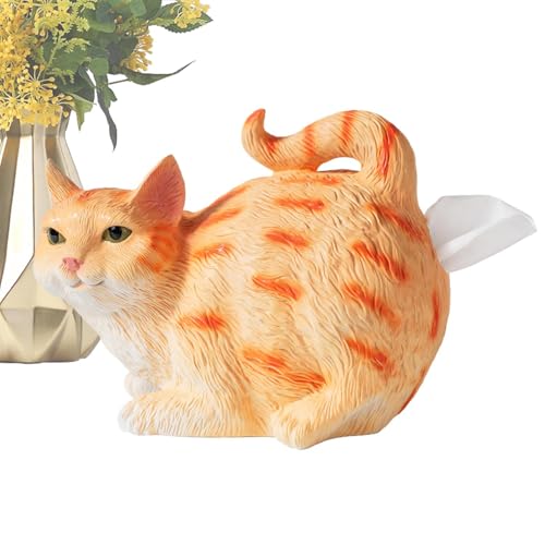 Porta Fazzoletti Per Gatti A Forma Di Sedere | Copri Scatola Fazzoletti Decorativo con Gattino,Accessorio Decorativo Divertente In Resina Materiale Resistente Ideale Per Arredamento Bagno Sala Da