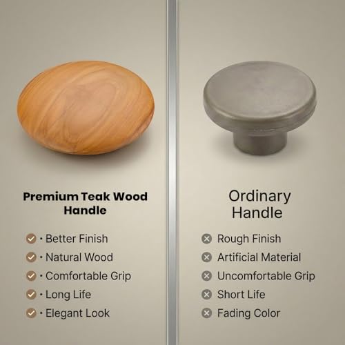 Image of Teak Wood Handle for Main Door /Door Handle for Home & Office /Pull & Push Handle for Main Door /Modern Designer Handle - Pack of 1 (Full, 4 Inch)- Model 5034-| 3 Years Warranty |