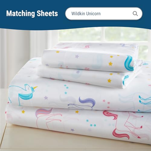 Image of Wildkin Kids Cotton Full Comforter Set - Lightweight, Fits Full Mattress, Two Pillow Shams Included - Unicorn