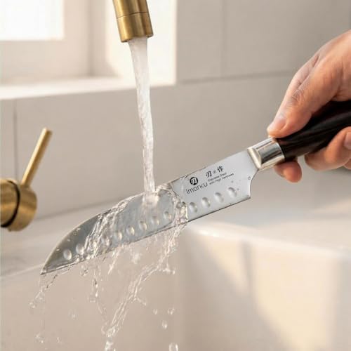 Foto von imarku Santoku Messer 17cm, Edelstahl Santokumesser für Präzise Schneiden