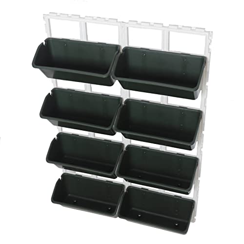 Estante colgante para flores con ganchos, estante para macetas montado en la pared con 8 cestas, soporte para macetas de flores, estante decorativo para interiores y exteriores, jardín, balcón, valla