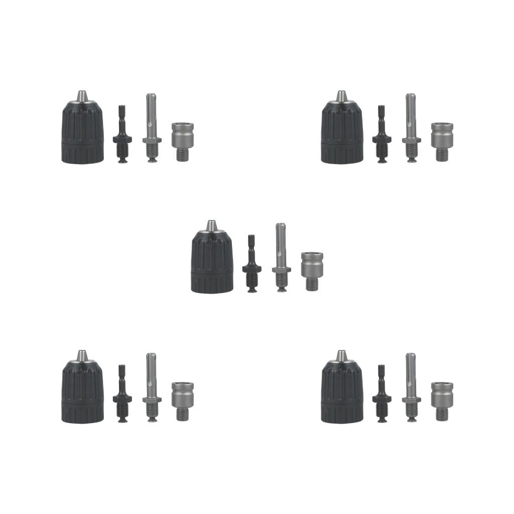 5 zestaw 3 szczękowy uchwyt wiertarski SDS Plus Hex Shank Quick Change Connector Converter 10mm 4 szt./zestaw