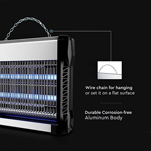V-TAC Zanzariera Elettrica 16W con Area di Azione 50 m² - Design Sottile - Zanzariera con Luce Blu UV per Uso Interno ed Esterno - Trappola Elettrica contro Zanzare e Insetti - Potenza 16W - 6