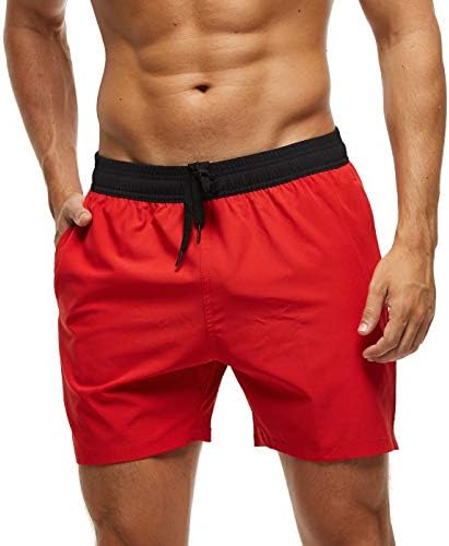 Arcweg Badehose für Herren mit Reißverschlusstasche Atmungsaktiv Wasserabweisend Badeshorts Männer Trainingsshorts Elastisch Verstellbar Mit Tunnelzug Meshfutter