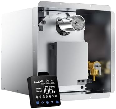 Gen II Ranein RV Tankless Water Heater 65,000 BTU, On-Demand Instant Hot Water, 12V Powered, High Altitude Ready, CSA Approved, Multi-Function Controller, Ideal for Simultaneous Use and Family Use