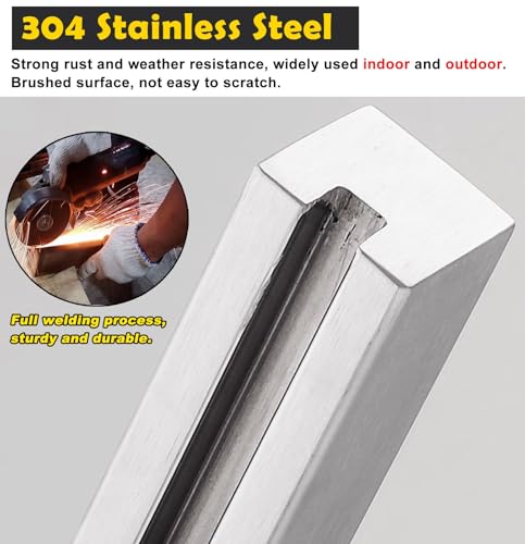 Poteau garde-corps verre avec joint caoutchouc isolant et fixation ajustable 40 pouces - 4
