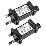 JAMHER 31V 6W 0.12A Transformer Plug LED Driver IP20 Waterproof Power Supply Adapter with Timer 8 Modes for Christmas Tree Lights Flashing Lights Fairy Lights Icicle Lights Net Lights(2 Pack)