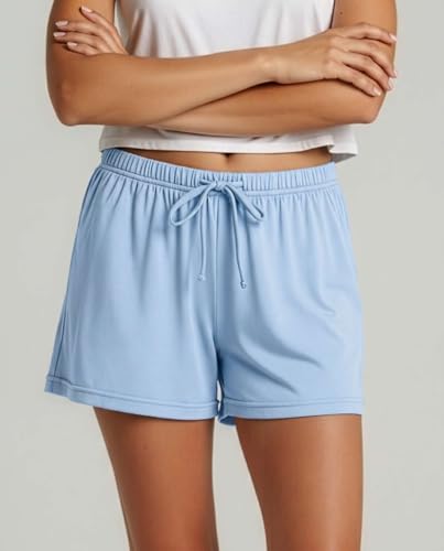 Image of Real Essentials 3 Pack: Women's Pajama Shorts Sleep Lounge Sweatshorts Comfy Sleepwear Bottoms (Available In Plus Size)