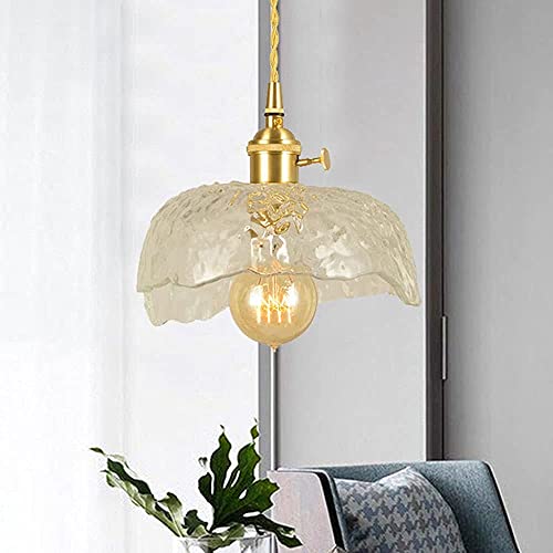 Lámpara colgante transparente industrial con pantalla de cristal 4