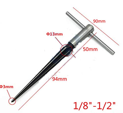 Lheng 1/8"-1/2" 3-13Mm And 5Mm - 16Mm Bridge Pin Hole Hand Held Reamer T Handle Tapered 6 Fluted Chamfer Reaming Woodworker Cutting Tool #TOP3
