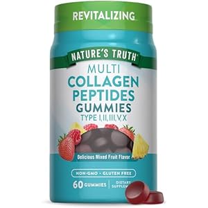 Nature’s Truth Multi Collagen Gummies | Type I, II, III, V, X | 60 Count | Non-GMO & Gluten Free Complex Supplement | Mixed Fruit Flavor