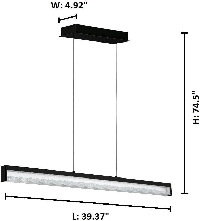 EGLO Lighting USA 204259A LED Pendant from Cardito Collection 39.37 inches, Matte Black