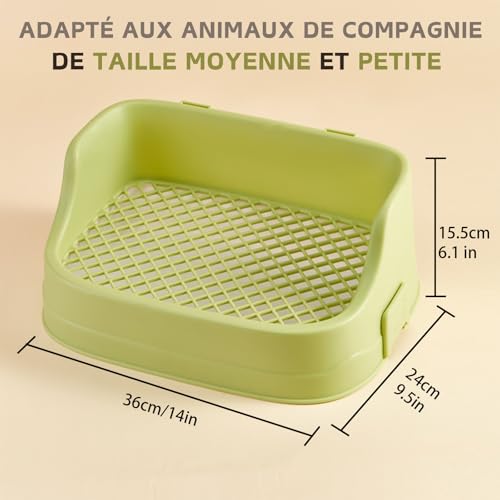 Grille corbeille à litière d'angle lapin et cochon d'Inde détachable - 3