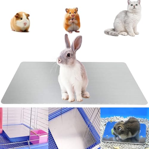 XIEHUZA Rabbit Cooling Pad, 12x8 in Self Cooling Mat for Hamster Guinea Pig Chinchilla Bunny Kitten Cat and Other Small Animal, Pet Cool Ice Bed Plate Perfect for Hot Summer