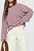CHYRII Women Oversized Striped Long Sleeve T Shirts Fashion Casual Fall Spring 2026 Y2K Tops (Pink+Coffee M)