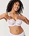DELIMIRA Women's Plus Size Minimizer Bras Full Coverage Lace Unlined Underwire Bra B-K Cups White 34D