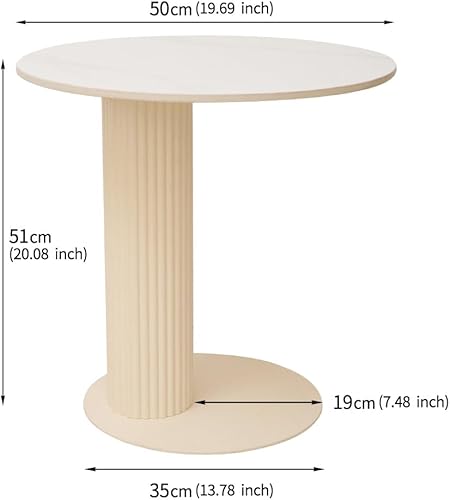 Miniatura 3 de Mesa auxiliar con parte superior de mármol, mesa auxiliar de metal de colum romano, mesa auxiliar moderna para sofá, mesa auxiliar redonda de café