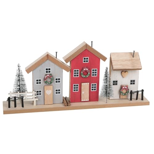 Logbuch-Verlag weihnachtliche Häuser Häuserzeile Deko rot weiß...