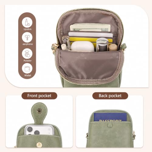 Image of APHISON Small Crossbody Bags for Women, Lightweight Vegan Leather Cell Phone Purse, Cute Purses with Tassels