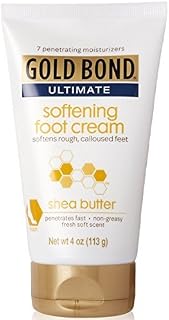 Gold Bond Ultimate Softening Foot Cream with Shea Butter, 4 Ounce, Leaves Rough