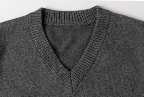 ACESTAR Boys and Girls' Uniform Cotton V-Neck Collar Sweaters Long Sleeve Pullover Knit Sweater2