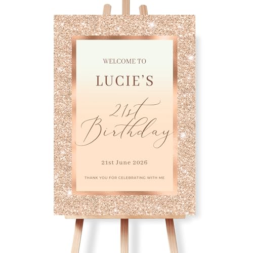 Gold and Cream Birthday Party Welcome Sign