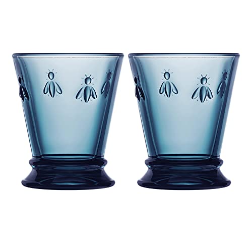 Image of La Rochere Set of 2 Blue Bee Tumblers