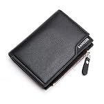 Men's Zipper Short Wallet Multifunctional Vertical Mini Wallet New Snap Button Retro Coin Purse Men PU Leather Card Holder Zipper Coin Purse