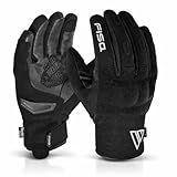 outletMOTARD Guanti Moto Invernali Uomo Impermeabili in Pelle con Gel Antivibrazione Touchscreen Scooter Touring