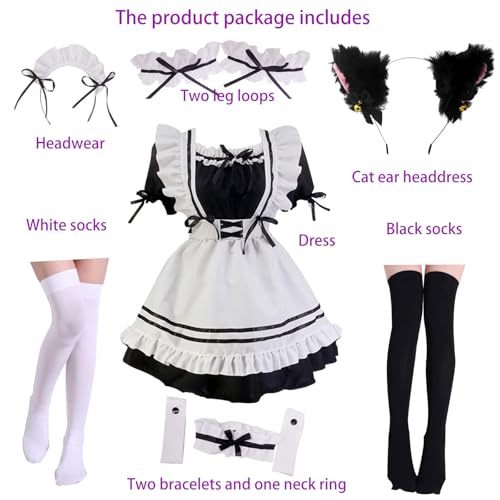 KIDYBELL Japanese Anime Cosplay Maid Outfit Dress Cute Halloween Makeup Cosplay Costume for Girls Women by KIDYBELL - Used condition - Image 2