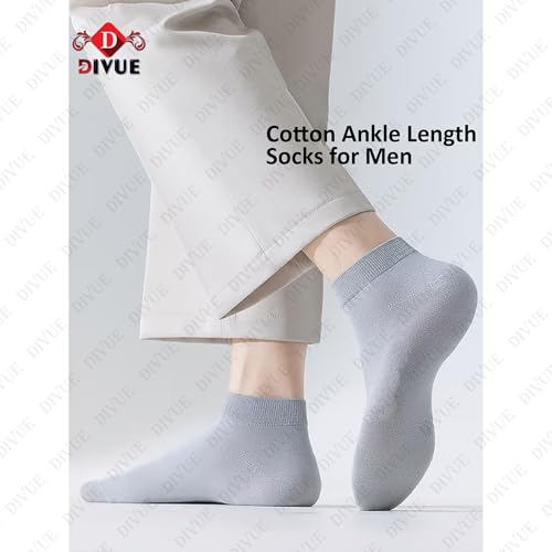 Image of VAIDUE Premium Cotton Ankle Length Socks for Men & Women | Odor-Free, Breathable, Soft & Durable | Multicolor Casual & Sports Wear | Pack of 5 Comfortable Everyday Unisex Socks