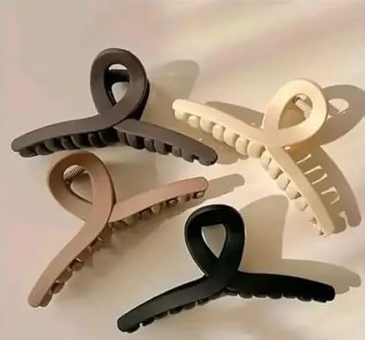Hair Claw Clips for Women &amp; Girls Pack of 4 | Large Strong Hold Jaw Clamps Matte Non Slip Butterfly Style | Multicolor Hai...