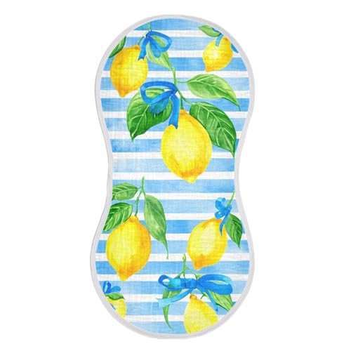 4 Pack Baby Burp Cloths, Soft Absorbent Burping Cloths for Babies, Cotton Milk Spit Up Rags, Large Size for Newborns, Baby Boys and Girls (Lemonade Stand Pattern)