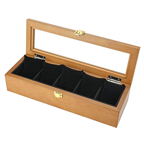 Preisvergleich Produktbild DLYDSSZZ Uhrengehäuse mit Glas-Schmuckschublade für Aufbewahrung und Ausstellung im Haushalt, mechanische Uhrensammelbox als Geschenk-Uhrenboxen (Farbe: A, Größe: 3411,27,7 cm)
