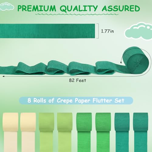 8 rolos de papel crepe, branco, verde-oliva, Natal, verde, Natal, papel verde, bandejas, para aniver