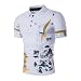 Produktbild Btruely Herren T-Shirt Sommer Junge Bluse Männer Kurzarm Polo Shirt Sports Top Slim Fit Hemden (XL, Weiß)