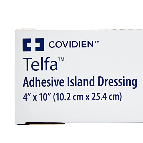 Covidien 7542 Telfa Adhesive Island Dressing, 4" x 10" Size (Pack of 100)