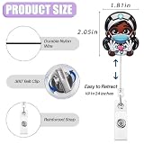 Cute Black Girl Badge Reel Retractable for African American Nurse Nursing RN LPN & Medical Assistant | Funny Black Girl Nurse ID Badge Holder with Alligator Clip & 24” Durable Nylon Cord | Acrylic