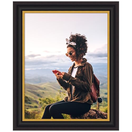 Amanti Art 22x28 Picture Frame, Sierra Black Brown Wood Framing for your Wedding Photos, Family Pictures, Diploma, Certificate, Kids Art Gift for Mom or Poster Wall Decor