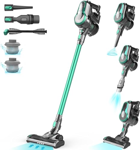 FixtFixer 6 in 1 Cordless Vacuum Cleaner, 25KPa Suction, 250W Rechargeable Vacuum Lithium Battery, Cordless Vacuum with 55 Minutes Long Standby, Lightweight Vacuum for Pet Hair