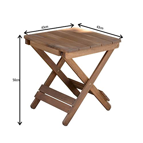 Plant Theatre Outdoor Side Table - Small Folding Tables for Patio, Porch, Deck, Fire Pit, Backyard Party or BBQ, Made of Hardwood - Image 4